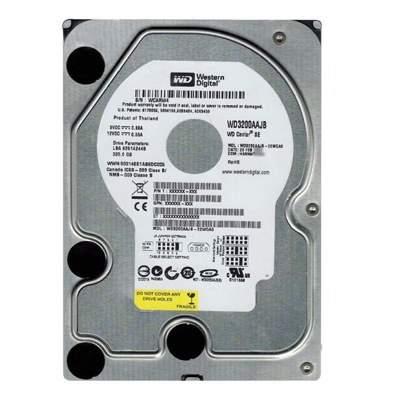 Western Digital - 320GB 7.2K IDE Ultra-ATA/100 3.5" 8MB Cache Hard Drive - WD3200AAJB-22WGA0