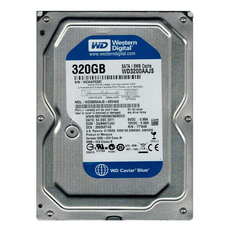 Western Digital - 320GB 7.2K SATA 3.0Gbps 3.5" 8MB Hard Drive - WD3200AAJS-00V4A0