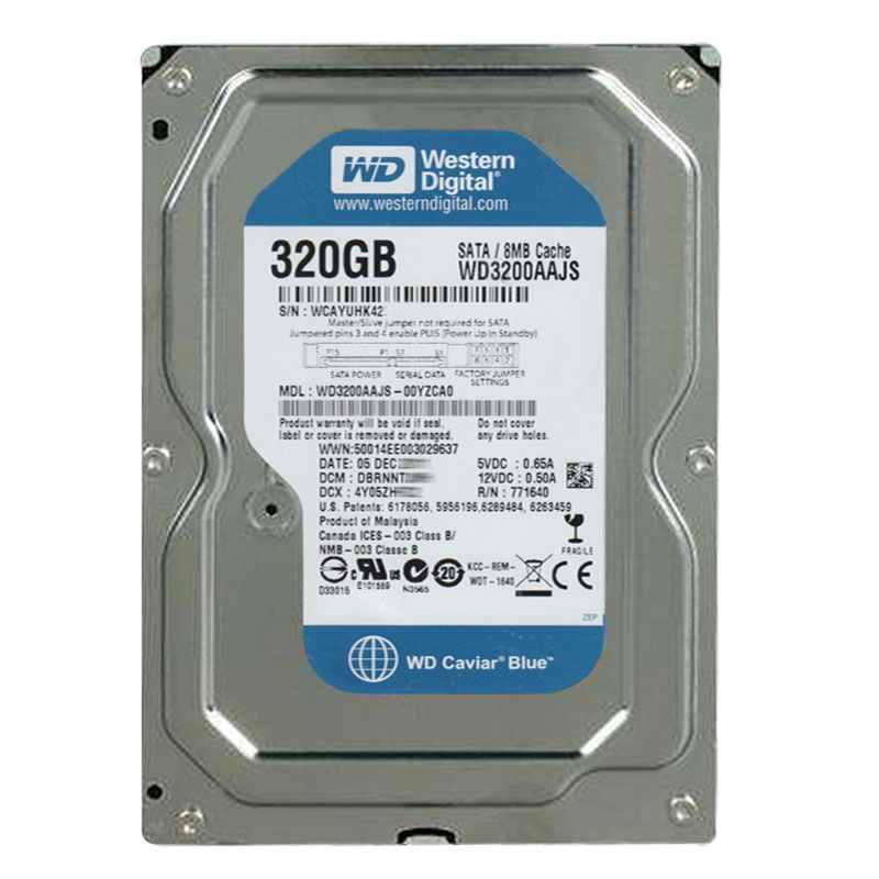 Western Digital - 320GB 7.2K SATA 3.0Gbps 3.5" 8MB Cache Hard Drive - WD3200AAJS-00YZCA0