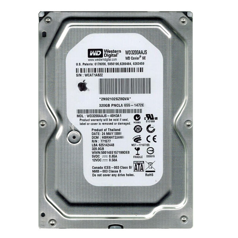 Western Digital - 320GB 7.2K SATA 3.0Gbps 3.5" 8MB Hard Drive - WD3200AAJS-40H3A1