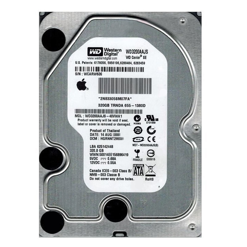 Western Digital - 320GB 7.2K SATA 3.0Gbps 3.5" 8MB Hard Drive - WD3200AAJS-40VWA1