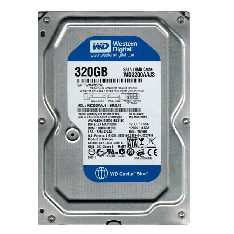 Western Digital - 320GB 7.2K SATA 3.0Gbps 3.5" 8MB Hard Drive - WD3200AAJS-56M0A0