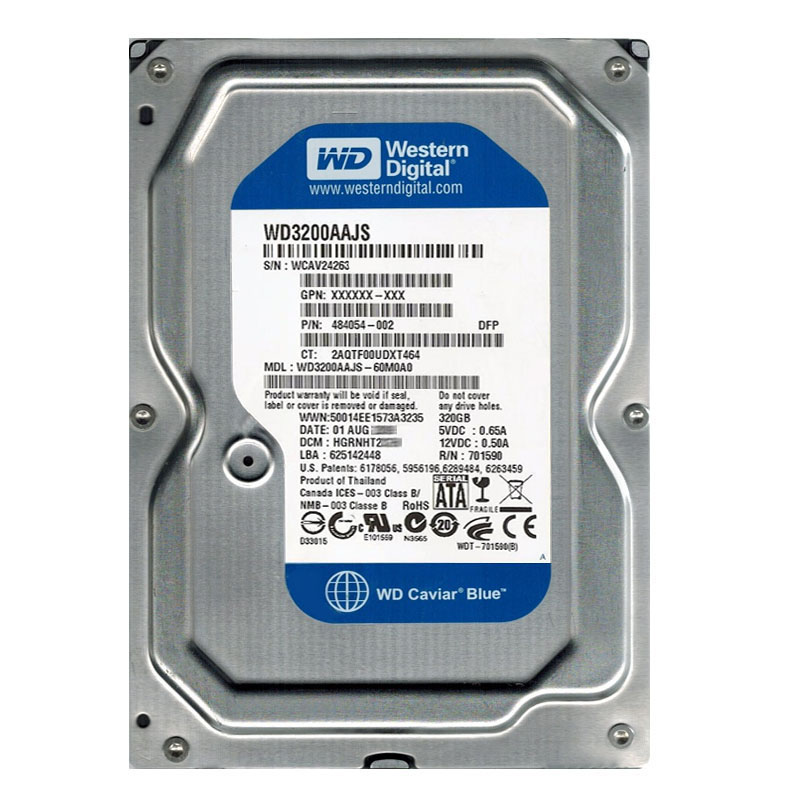 Western Digital - 320GB 7.2K SATA 3.0Gbps 3.5" 8MB Hard Drive - WD3200AAJS-60M0A0