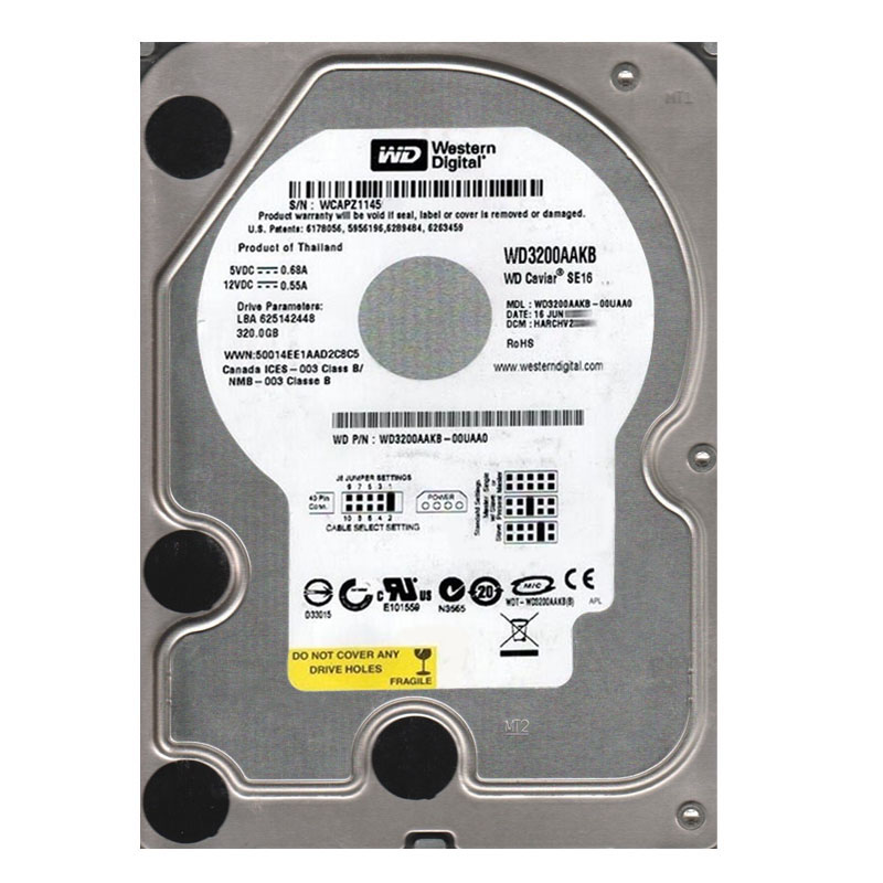 Western Digital - 320GB 7.2K ATA/100 3.5" 16MB Cache Hard Drive - WD3200AAKB-00UAA0