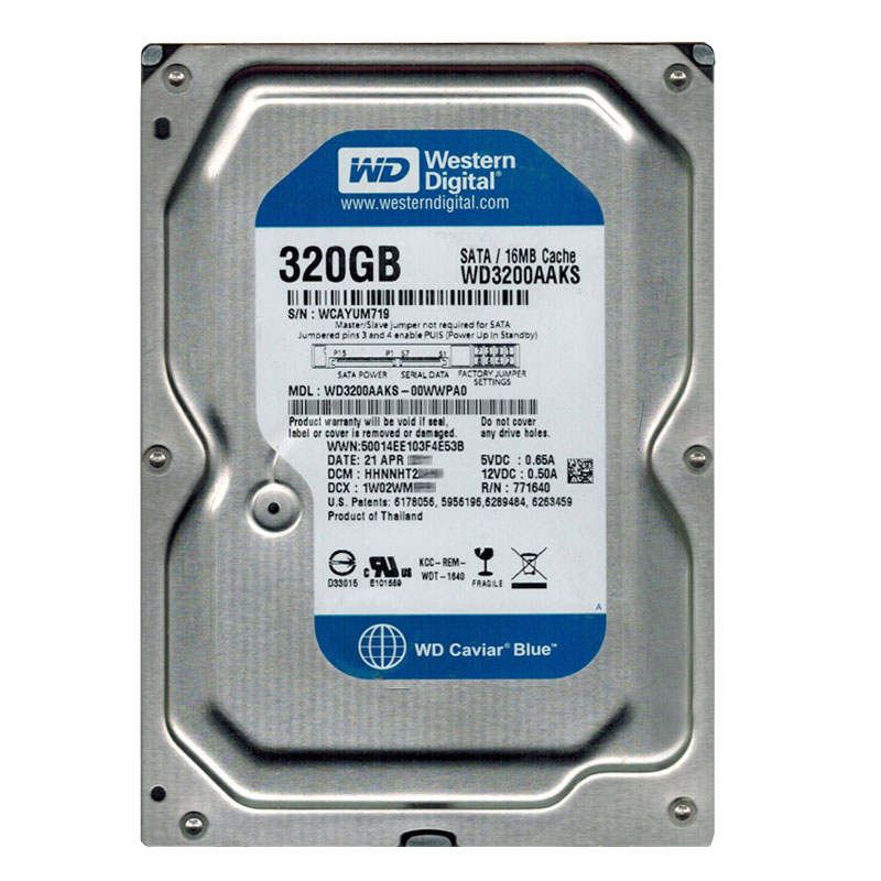 Western Digital - 320GB 7.2K SATA 3.0Gbps 3.5" 16MB Hard Drive - WD3200AAKS-00WWPA0