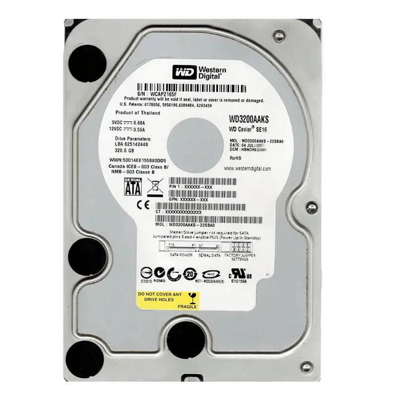 WD3200AAKS-22SBA0.jpg Western Digital - 320GB 7.2K SATA 3.0Gbps 3.5" 16MB Hard Drive - WD3200AAKS-22SBA0 - Image 1