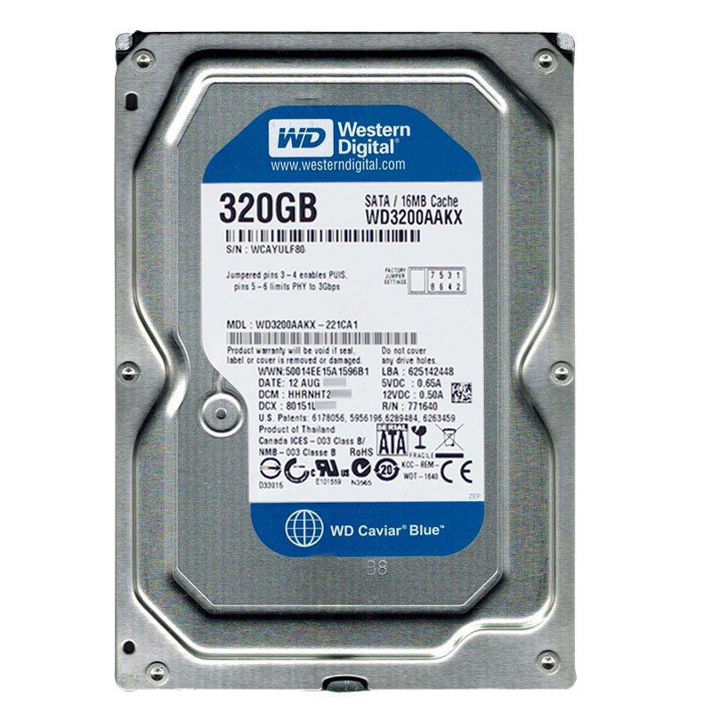 Western Digital - 320GB 7.2K SATA 6.0Gbps 3.5" 16MB Hard Drive - WD3200AAKX-221CA1