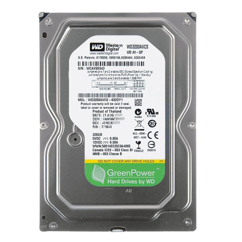 Western Digital - 320GB IntelliPower SATA 3.0Gbps 3.5" 16MB Hard Drive - WD3200AVCS-632DY1