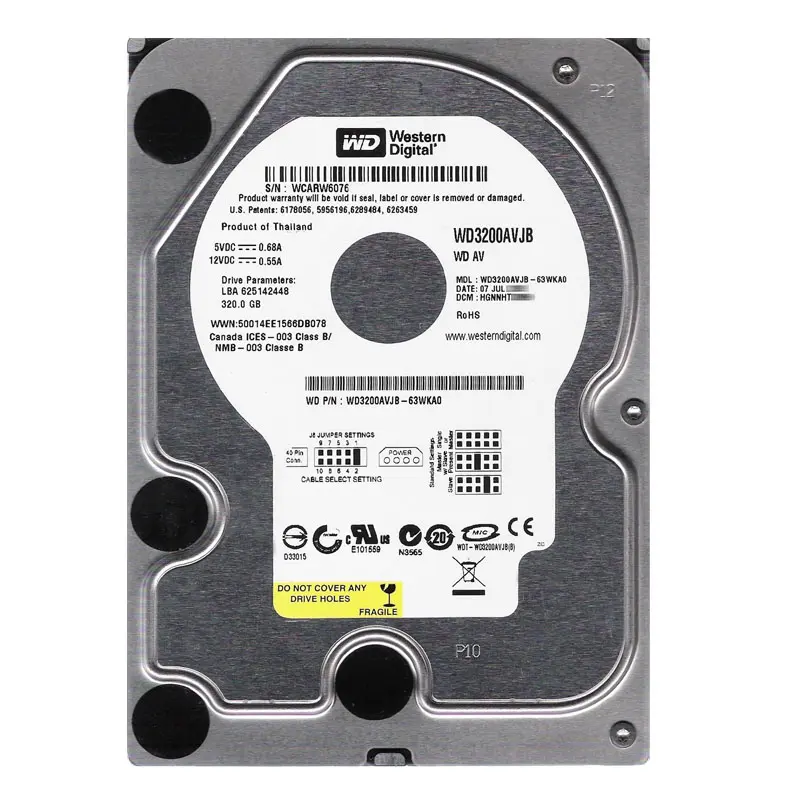 WD3200AVJB-63WKA0.jpg Western Digital - 320GB 7.2K ATA/100 3.5" 8MB Cache Hard Drive - WD3200AVJB-63WKA0 - Image 1