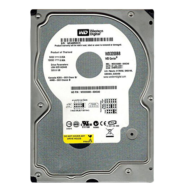 Western Digital - 320GB 7.2K ATA/100 3.5" 2MB Cache Hard Drive - WD3200BB-00KEA0