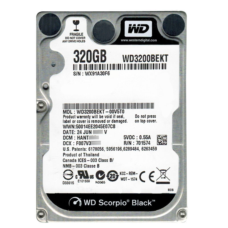 Western Digital - 320GB 7.2K SATA 3.0Gbps 2.5" 16MB Hard Drive - WD3200BEKT-00V5T0