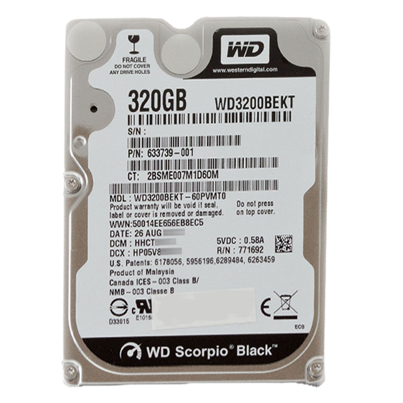 Western Digital - 320GB 7.2K SATA 3.0Gbps 2.5" 16MB Hard Drive - WD3200BEKT-60PVMT0