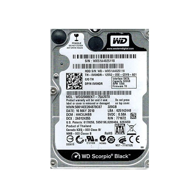 Western Digital - 320GB 7.2K SATA 2.5" Hard Drive - WD3200BEKT-75A25T0