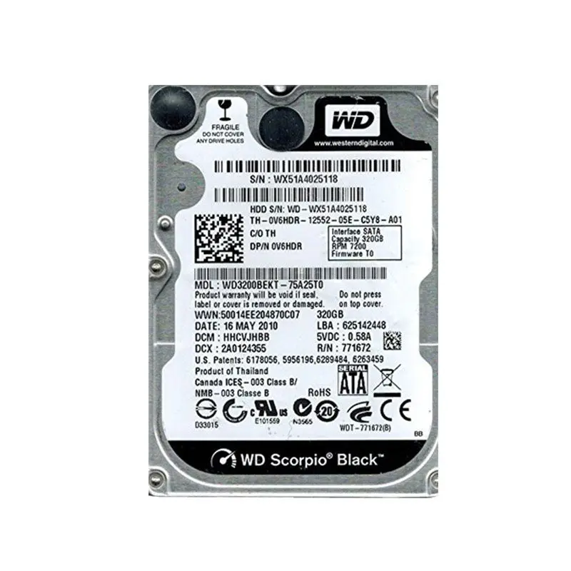 WD3200BEKT-75A25T0.jpg Western Digital - 320GB 7.2K SATA 2.5" Hard Drive - WD3200BEKT-75A25T0 - Image 1
