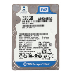 Western Digital - 320GB 5.4K SATA 3.0Gbps 2.5" 8MB Hard Drive - WD3200BEVS-16VAT0