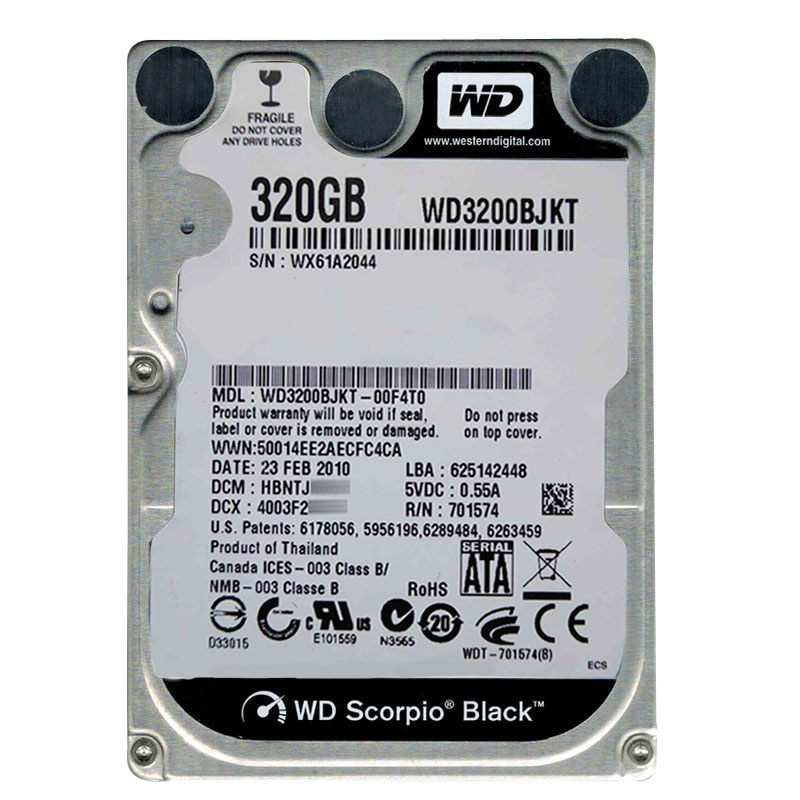 Western Digital - 320GB 7.2K SATA 3.0Gbps 2.5" 16MB Hard Drive - WD3200BJKT-00F4T0