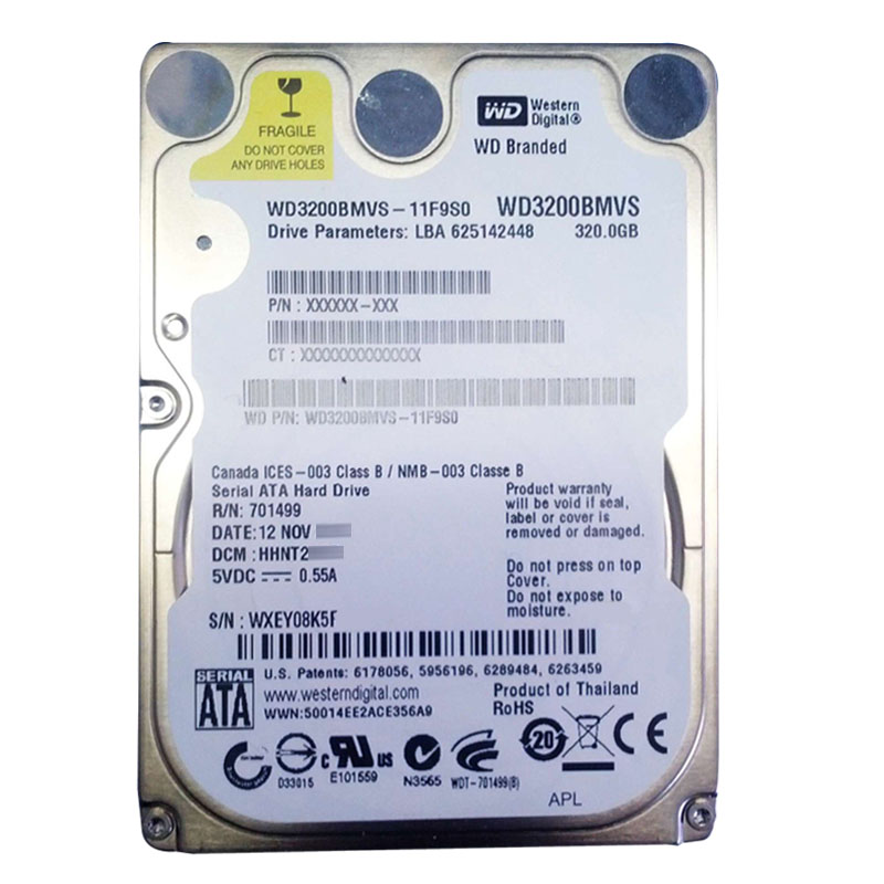 Western Digital - 320GB 5.4K SATA 2.5" 8MB Hard Drive - WD3200BMVS-11F9S0
