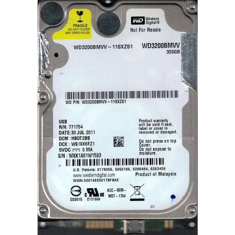 WD3200BMVV-11SXZS1.jpg Western Digital - 320GB 5.4K SATA 2.5" Hard Drive - WD3200BMVV-11SXZS1 - Image 1