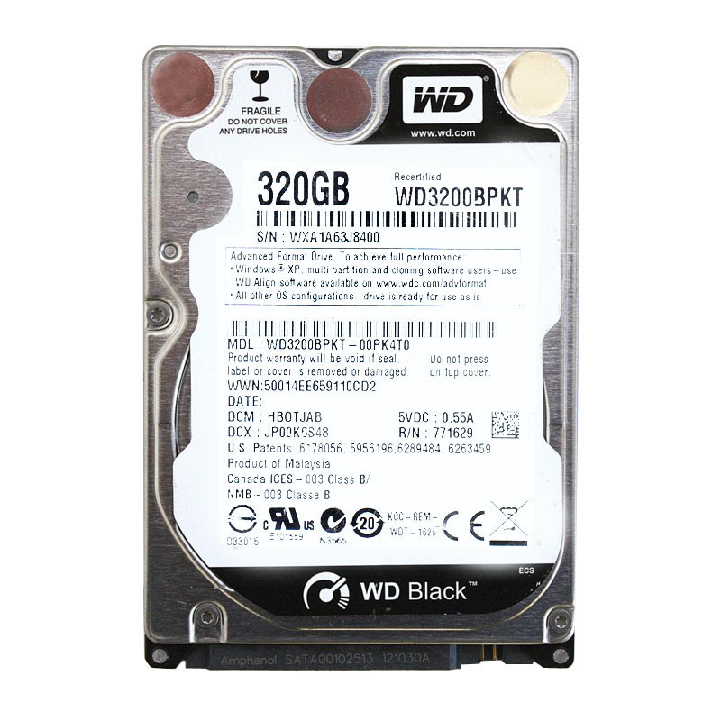 Western Digital - 320GB 5.4K SATA 3.0Gbps 2.5" 8MB Cache Hard Drive - WD3200BPKT-00PK4T0