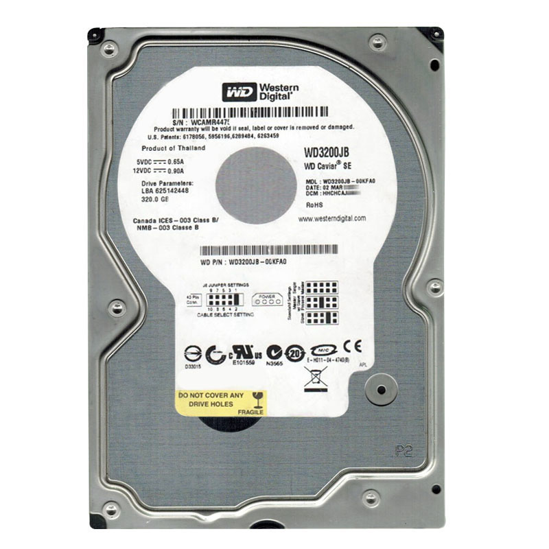 Western Digital - 320GB 7.2K IDE 3.5" 8MB Cache Hard Drive - WD3200JB-00KFA0