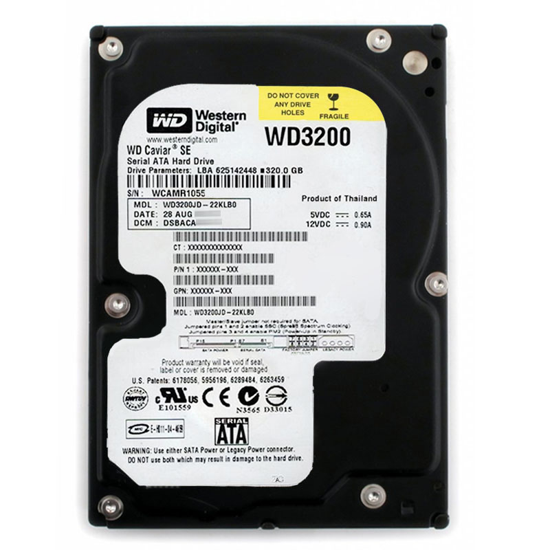 Western Digital - 320GB 7.2K SATA 1.5Gbps 3.5" 8MB Hard Drive - WD3200JD-22KLB0