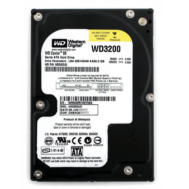 Western Digital - 320GB 7.2K SATA 1.5Gbps 3.5" 8MB Hard Drive - WD3200JD