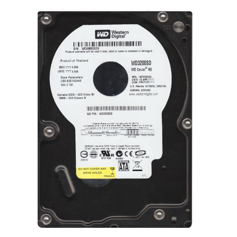 Western Digital - 320GB 7.2K SATA 1.5Gbps 3.5" 8MB Hard Drive - WD3200SD
