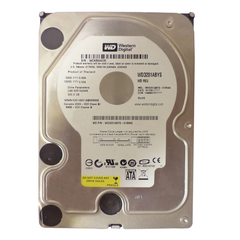 Western Digital - 320GB 7.2K SATA 3.0Gbps 3.5" 16MB Hard Drive - WD3201ABYS-01B9A0