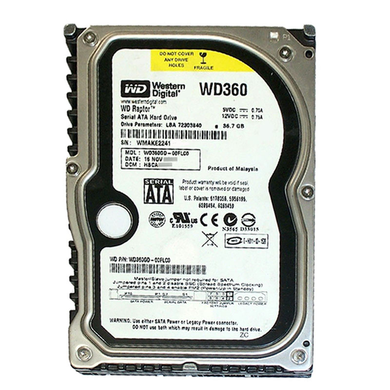 Western Digital - 36.7GB 10K SATA 1.5Gbps 3.5" 8MB Cache Hard Drive - WD360GD-00FLC0