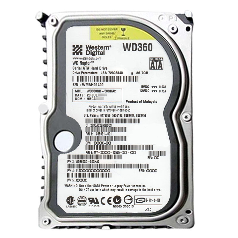 Western Digital - 36.7GB 10K SATA 1.5Gbps 3.5" 8MB Hard Drive - WD360GD-50GHA2