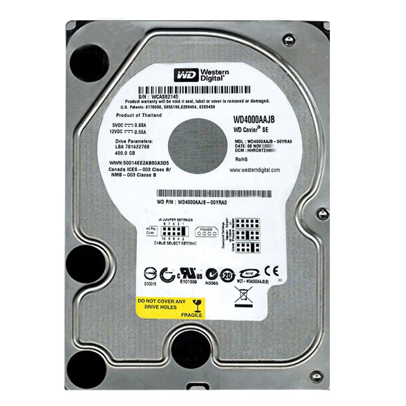 Western Digital - 400GB 7.2K ATA/100 3.5" 8MB Cache Hard Drive - WD4000AAJB-00YRA0