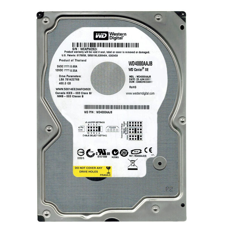 Western Digital - 400GB 7.2K ATA/100 3.5" 8MB Cache Hard Drive - WD4000AAJB