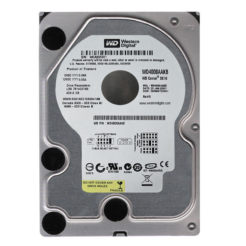 Western Digital - 400GB 7.2K ATA/100 3.5" 16MB Cache Hard Drive - WD4000AAKB