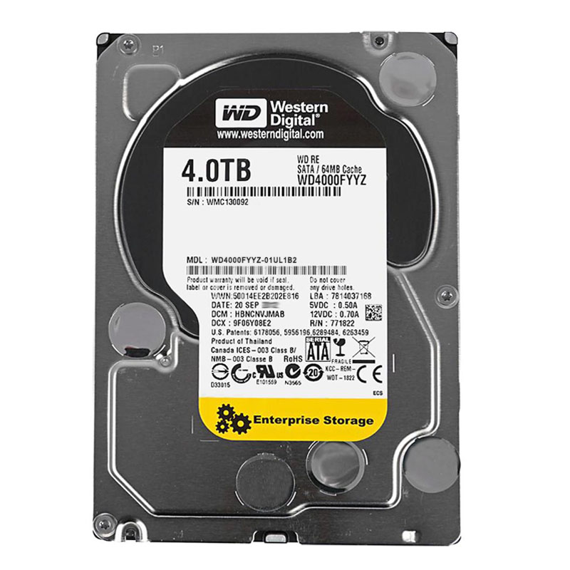 Western Digital - 4TB 7.2K SATA 3.5" 64MB Cache Hard Drive - WD4000FYYZ-01UL1B2