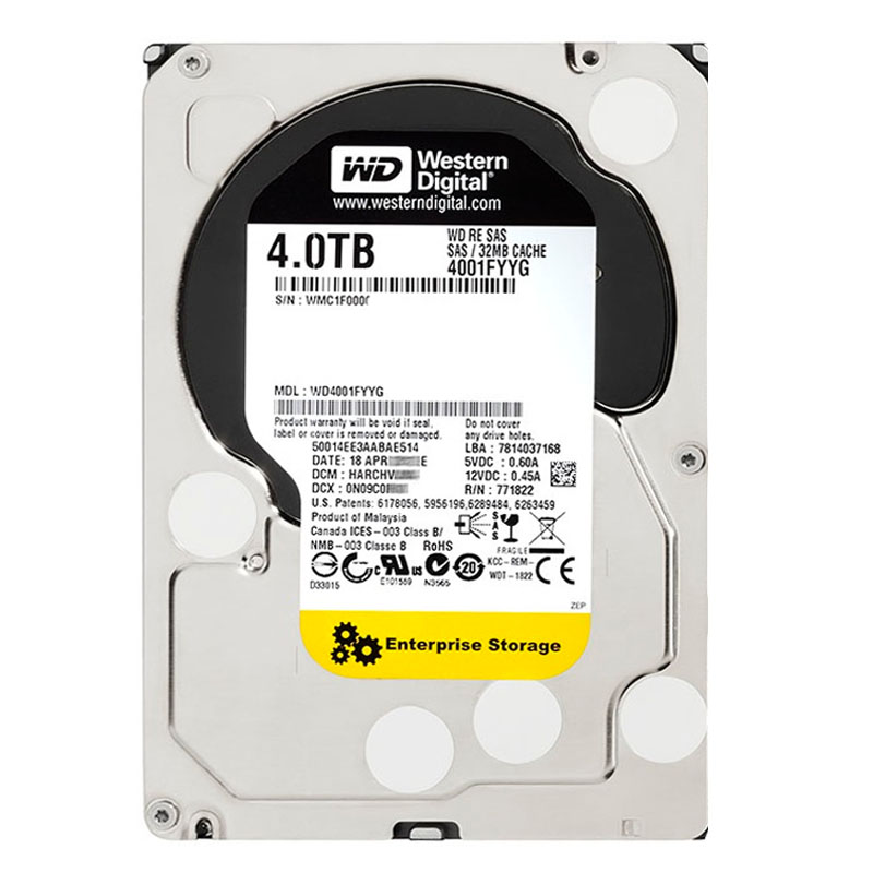 Western Digital - 4TB 7.2K SAS 6.0Gbps 3.5" 32MB Cache Hard Drive - WD4001FYYG
