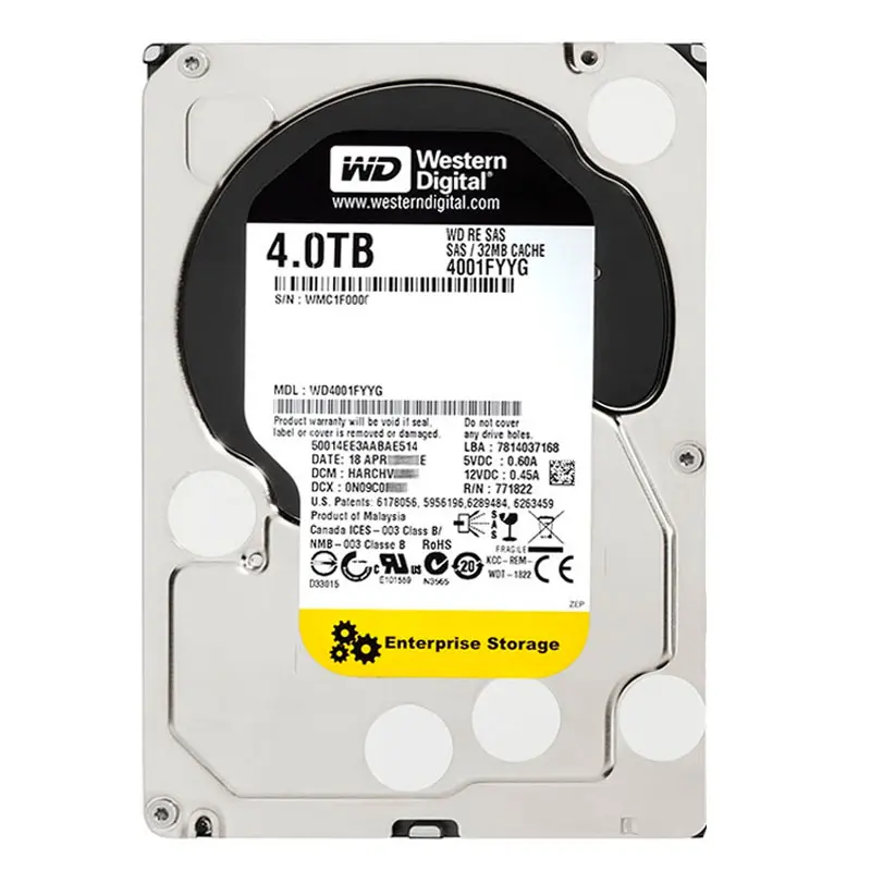 WD4001FYYG.jpg Western Digital - 4TB 7.2K SAS 6.0Gbps 3.5" 32MB Cache Hard Drive - WD4001FYYG - Image 1