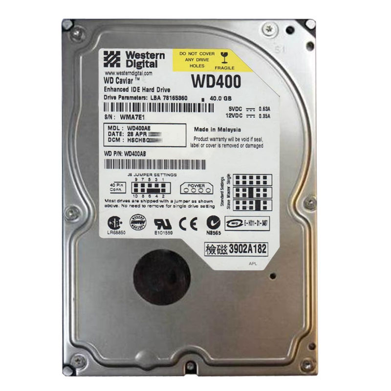 Western Digital - 40GB 5.4K ATA/100 3.5" 2MB Cache Hard Drive - WD400AB