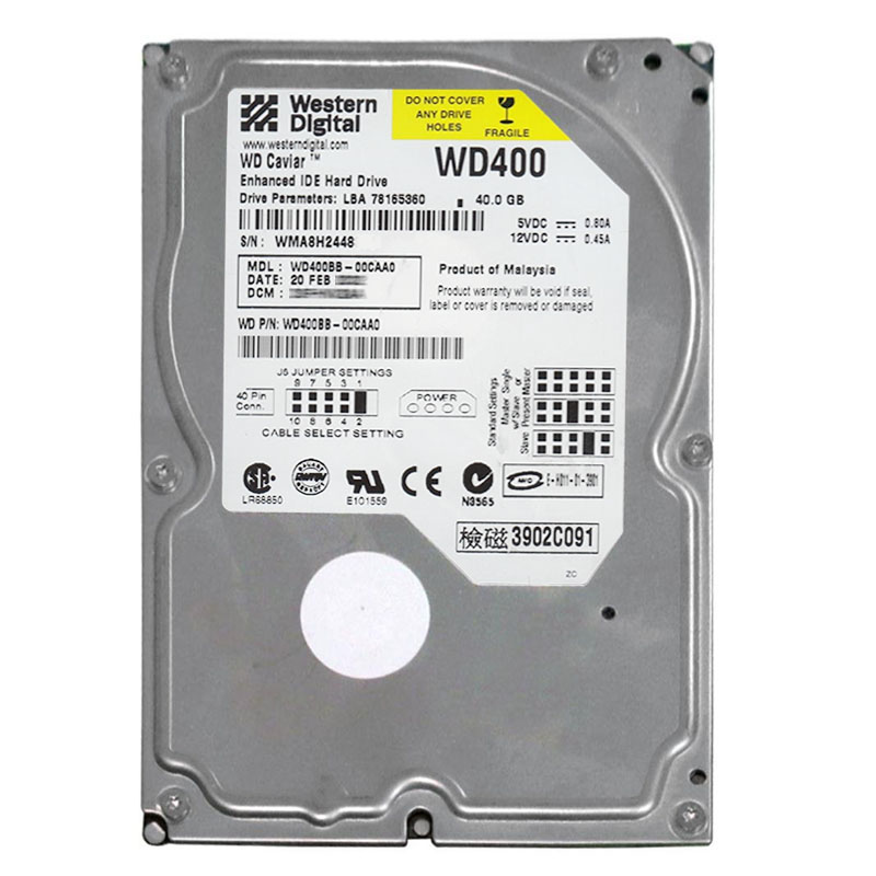 Western Digital - 40GB 7.2K IDE 3.5" 2MB Cache Hard Drive - WD400BB-00CAA0