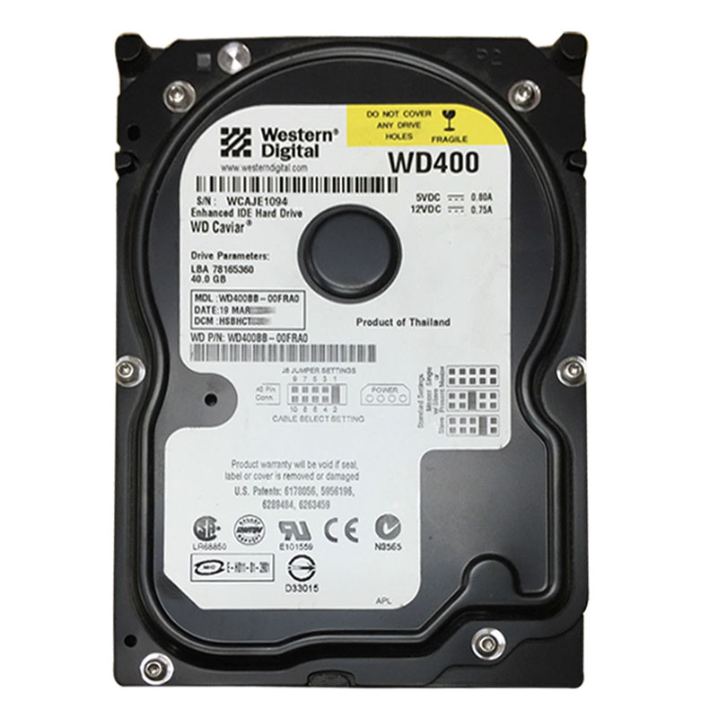 Western Digital - 40GB 7.2K IDE 3.5" 2MB Cache Hard Drive - WD400BB-00FRA0