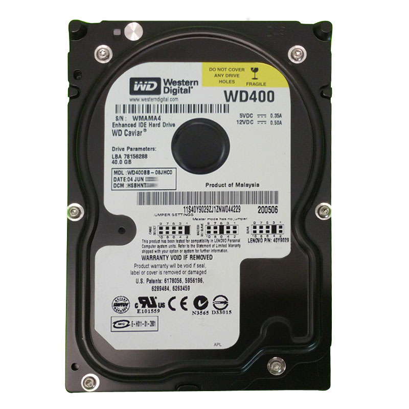 Western Digital - 40GB 7.2K ATA/100 3.5" 2MB Cache Hard Drive - WD400BB-08JHC0
