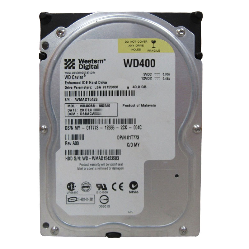 Western Digital - 40GB 7.2K ATA/100 3.5" 2MB Cache Hard Drive - WD400BB-18DEA0