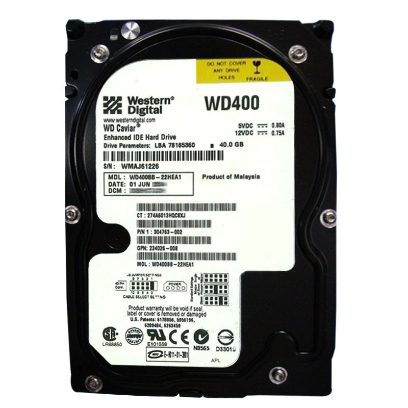 Western Digital - 40GB 7.2K IDE 3.5" 2MB Cache Hard Drive - WD400BB-22HEA1