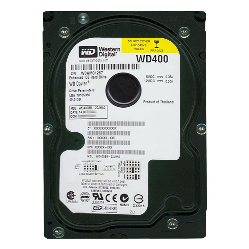 Western Digital - 40GB 7.2K IDE 3.5" 2MB Cache Hard Drive - WD400BB-22JHA0
