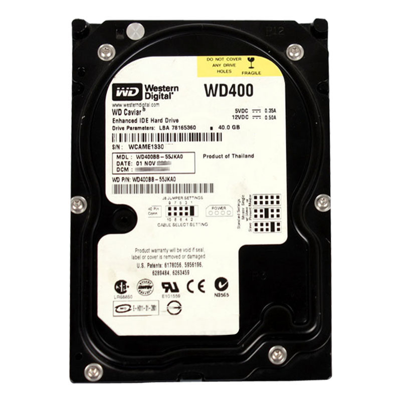 Western Digital - 40GB 7.2K IDE 3.5" 2MB Cache Hard Drive - WD400BB-55JKA0
