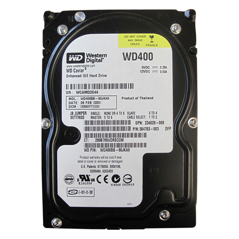 Western Digital - 40GB 7.2K IDE 3.5" 2MB Cache Hard Drive - WD400BB-60JKA0