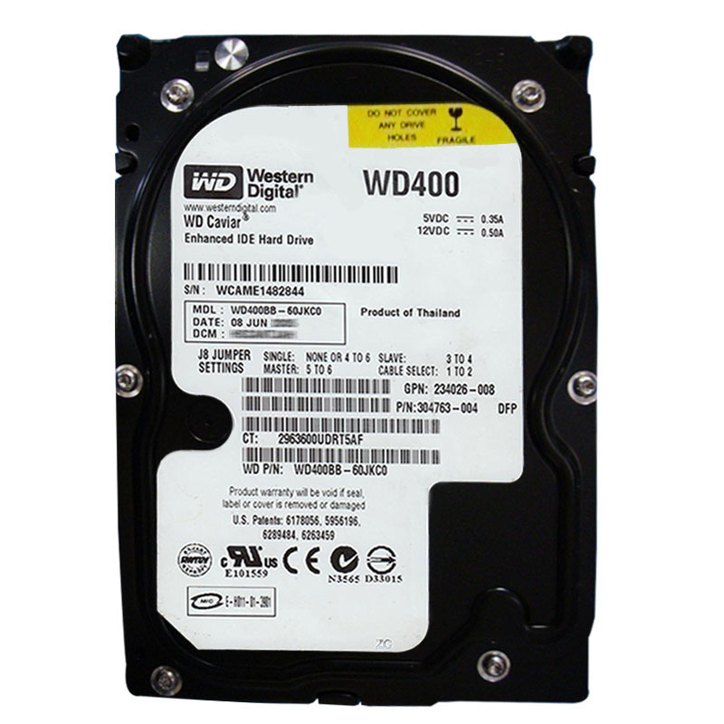 Western Digital - 40GB 7.2K IDE 3.5" 2MB Cache Hard Drive - WD400BB-60JKC0