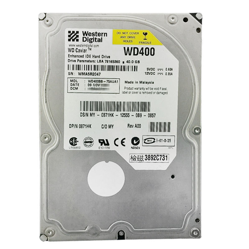 Western Digital - 40GB 7.2K IDE 3.5" 2MB Cache Hard Drive - WD400BB-75AUA1