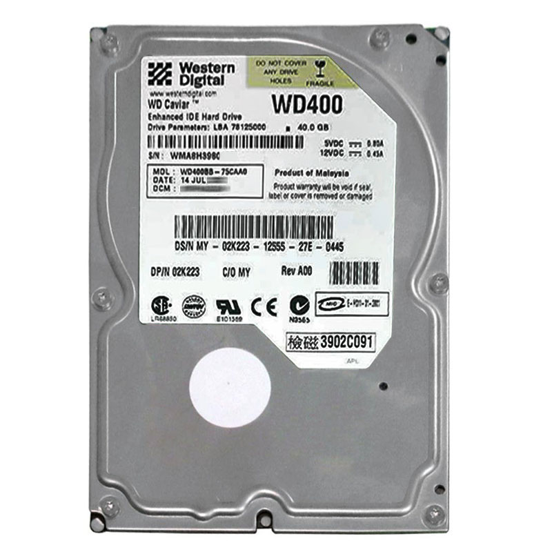 Western Digital - 40GB 7.2K IDE 3.5" 2MB Cache Hard Drive - WD400BB-75CAA0