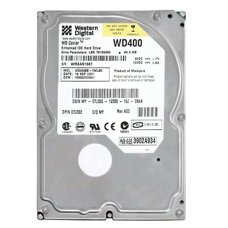Western Digital - 40GB 7.2K IDE 3.5" 2MB Cache Hard Drive - WD400BB-75CLB0