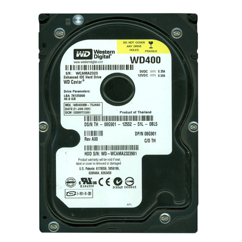 Western Digital - 40GB 7.2K IDE 3.5" 2MB Cache Hard Drive - WD400BB-75JHA0